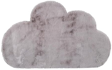 Little Olly Kinderteppich - Huggy Wolke Grau - 70x115cm | Einfarbig - Krabbeldecke - Spielmatte - Kinderzimmer, Babyzimmer - Jungen - Mädchen