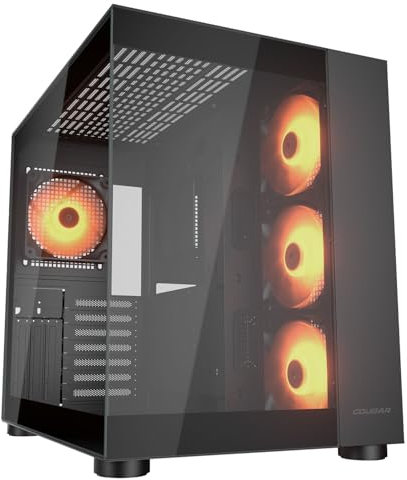 Cougar Gaming - Boitier PC - FV150RGB - Mini-ITX, Micro-ATX et ATX - Double Chambre - Compatible GPU 400 mm - ARGB - Refroidissement avancé - Jusqu’à Neuf Ventilateurs (Noir)