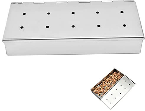 VICASKY Grill Raucherbox Bbq Räucherbox für Holzchips Tragbar und Effizient für Gasgrills Robustes und Langlebiges Grillzubehör Großes