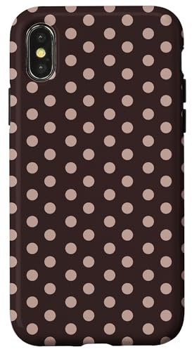 Brown Polka Dot Boho Vintage Aesthetic Dotted Cute Girly Case for iPhone X/XS