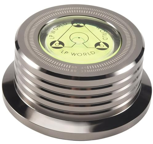 Kueohse Universell 50 Hz LP ljudplattor spelare plattor stabilisator med horisontell viktklämma av aluminiumlegering, svart