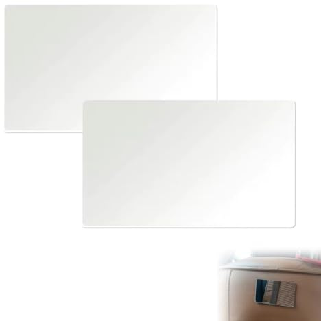 HYFZOD 2 Pack Espejos de Maquillaje para Visera de Coche, espejo parasol coche adhesivo universal, retrovisor interior, para visera auto, caravana, baño, dormitorio