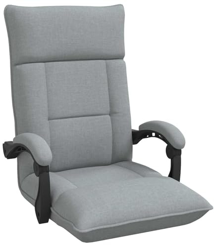 vidaXL Verstellbarer Fußsessel Hellgrau Stoff, Flexible Wohnzimmer, rechteckiger Bodenstuhl, moderner Rückenteil, verstellbare Sitzgelegenheit, Sofa-Alternative