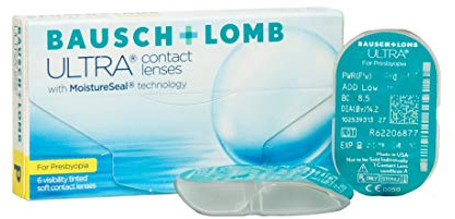 Bausch und Lomb Ultra for Presbyopia, Premium Monatslinsen, Gleitsicht-Kontaktlinsen weich, 6 Stück BC 8.5 mm / DIA 14.2 / -0.75 Dioptrien / ADD High
