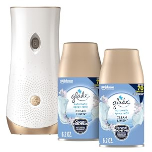 Glade Automatic Spray Air Freshener Kit, Clean Linen, Holder + 2 Refills