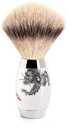MÜHLE Edition No. 4 - Rasierpinsel Silvertip Fibre - Meissener Porzellan