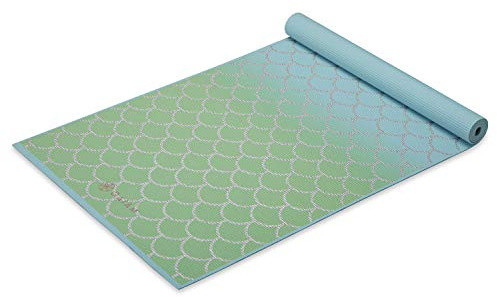 Gaiam Kids Yoga Mat Exercise Mat, Yoga for Kids with Fun Prints - Playtime for Babies, Active & Calm Toddlers and Young Children, Metallic Mermaid, 3mm