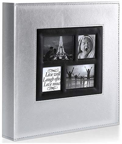 Ywlake Album de Fotos 10x15 1000, Grande Cuero Album para Photos Bolsillos Verticales Horizontal Plata