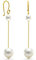 Miore Schmuck für Frauen Ohrhänger mit weißen Süßwasserperlen 7,5 mm Ohrringe aus 14 Karat Gelbgold / 585 Gold, Gelbgold