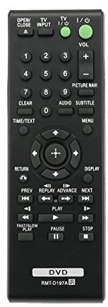 RMT-D197A Replace Remote Control -VINABTY RMTD197A Remote Control Replacement for Sony CD DVD Player DVP-SR510 DVP-SR510H DVP-SR90 DVPSR201P DVPSR210P DVPSR405P DVP-SR500WM DVPSR510H Remote Controller