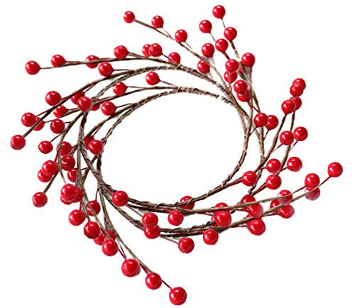 PRETYZOOM Künstlicher Beerenkranz 18cm Weihnachtskranz Rot Beeren Türkranz Wandkranz Fensterkranz 2pcs Hängend Weihnachtsdeko Festival Party Weihnachtsfeier Tür Wand Fenster Kamin Dekoration