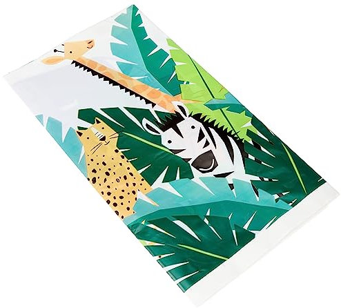 Unique Party Supplies - 2,13 m x 1,37 m - Tiersafari-Party Animal Safari Plastic Tablecover - 1 Pc Multicolour