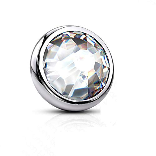 Paula & Fritz® Aufsatz-Dermal Anchor Kristall viele Farben Größen und Stärken Titan Grad 23 Haut-Anker Skin Diver Implantat Kugel Bodypiercing