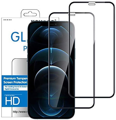 NOVAGO Compatible avec iPhone 12 Mini -Pack de 2 Films en Verre trempé Ultra résistant Anti Choc et Anti Explosion d'écran (Noir)