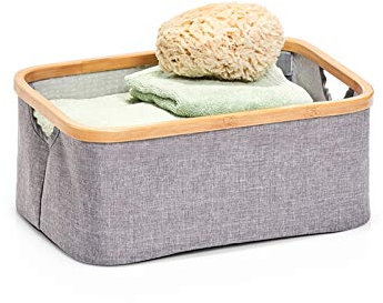 Aufbewahrungskorb Bambus Aufbewahrungsbox für Badutensilien 26 cm HTI living