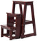 COSTWAY 3 Tier Step Stool for Kids & Adults, Wooden Folding Stepladder Foot Stools Flower Shelf Shoe Bench Hold up to 150kg (Walnut)