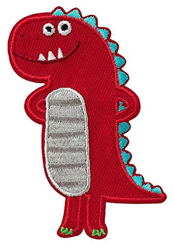 Mono Quick 0849x Dino Applikation, Bügelbild Patch Aufbügler Aufnäher, Dinosaurier (08497 - Dino Rot)