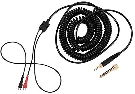 Gugxiom Cable en Espiral de Repuesto, Cable de Audio con Conector de 3,5/6,3 mm Cable de Bobina de Resorte de Repuesto para Auriculares Sennheiser HD25 / 560/540/480/430