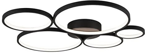 Trio Leuchten LED Deckenleuchte Rondo 622610532, Metall Schwarz matt, inklusiv 49 Watt LED, Switch Dimmer