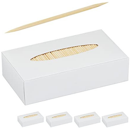 Relaxdays Set of 50000 Toothpicks, Wooden, Thin, Dental Care, Snack Pick, Crafts, Cocktail Sticks, 6.5 cm, Natural