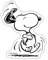 Spreadshirt Peanuts Snoopy Freut Sich Sticker, max. 10 x 10 cm, 10 x 10 cm, Mattweiß