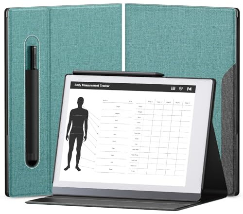 OLAIKE Book Folio Case für Remarkable 2 Paper Tablet 10.3 2020 Release, Smart Cover aus Premium-Stoff mit Stifttasche, stabiles Klappständer-Design (Nicht für Remarkable 1), Graugrün