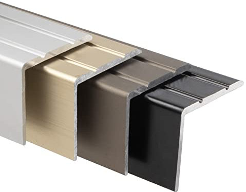 KARAT Profilo angolare 24,5 x 20 mm - estremità per gradini e tacchi - pre-forato o autoadesivo - battiscopa in alluminio (acciaio inossidabile - opaco, pre-forato)