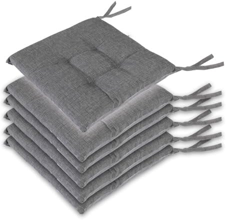 Leonardo Home - set 6 cuscini sedia da cucina double face , cuscino 4 punti con lacci imbottito - cuscini coprisedia da cucina - 100% Made in Italy