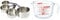 Dexam 17840994 Faringdon Set of 4 Stainless Steel Measuring Cups, 60, 80, 125, 250ml & Pyrex Glass Measuring Jug, Transparent, 1 Litre