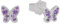 s.Oliver Ohrstecker 925 Sterling Silber Mädchen Kinder Ohrschmuck, mit Zirkonia synth., 0,5 cm, Silber, Schmetterling, Kommt in Schmuck Geschenk Box, 2036822