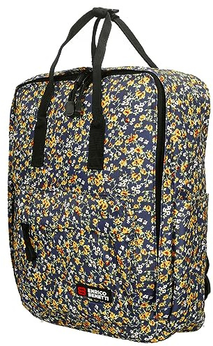 Christian Wippermann hochwertiger großer Damen Rucksack Tasche City Bag Freizeit Blumen-Blau