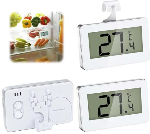 Lot de 3 thermomètres numériques pour réfrigérateur avec affichage LCD facile à lire et alarme de gel pour la maison, les restaurants, la cuisine