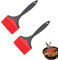 ChAusa 2 Pezzi Extra Large Pennello Silicone per Pasticceria, 10cm, Resistente al Calore per Cucina, Barbecue, Cuocere e Grigliare (Rosso)