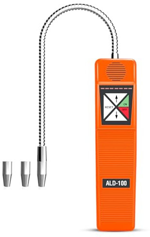Kältemittelgas Lecksucher, ALD-100 Freon-Lecksucher Halogen-Gastester HVAC AC Sniffer R22 R410A R134A Nidron, 7 einstellbare Empfindlichkeit, maximale Empfindlichkeit von 0,11 oz/Jahr