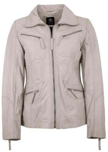 Otto Kern - Damen Echtleder Lederjacke Lammnappa Off White