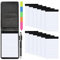 Meetory 15-teiliges kleines Mini-Notizblock-Set, inklusive A7 PU-Leder-Notizbuch, Stifthalter mit 50 linierten Blättern, 12 Notizblock-Nachfüllpackungen mit 30 linierten Papieren, Metallstift und