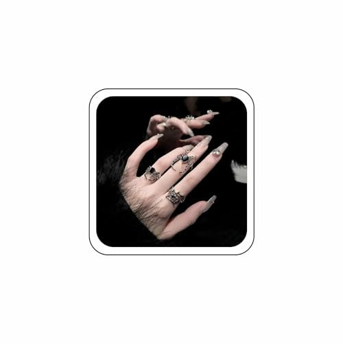Wendalern Gothic Spinnen Ringe Set Schwarz Kristall Spinnennetz Statement Ringe Stapelbar Edelstein Spinne Midi Index Finger Ringe Offen Spinne Insekten Halloween Ringe Y2k Schmuck Für Frauen Mädchen