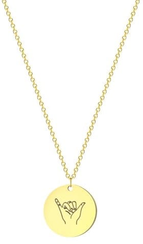 Hmsanase Necklace Pendant Chain Men Women Jewellery Sign Necklace Sign Language Necklace I Love You Necklace 666 Hand Sisters Language G