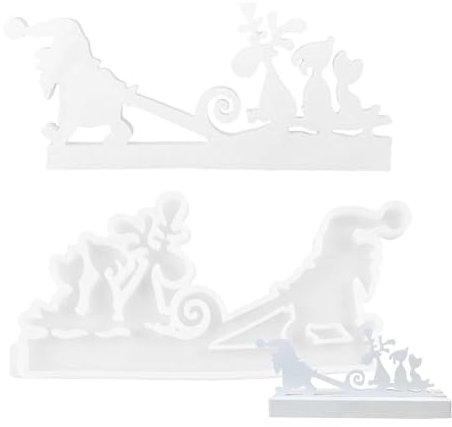 Weihnachtsmann-Form, Schokoladenformen, Weihnachtsmann, Schlitten, Silikon, Weihnachtsformen, Beton, Gips, Steckform, Harz, Gießform, Heimdekoration