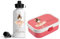 wolga-kreativ Personalisiertes Set Mepal Campus Brotdose Kinder mit Fächern und Kinderflasche mit Namen, Vesperdose Ballerina Prinzessin Mädchen Geschenk für Schule, Kindergarten Einschulung