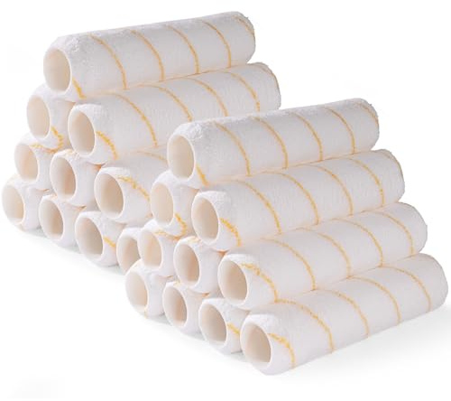 HANJKINZ 9 Inch Microfiber Paint Roller Covers, 20 Pack, 3/8 Nap