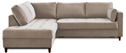 Lisa Design Anna – Ecksofa mit Schlaffunktion – 5-Sitzer – moderner Stil – Links Beige
