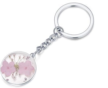 Rosa Vergiss-mich-nicht Wildblume Schlüsselanhänger | echte Blume Schlüsselanhänger | handgemachte Schlüsselanhänger | getrocknete gepresste Blume Schlüsselanhänger Charms | Geschenke für sie