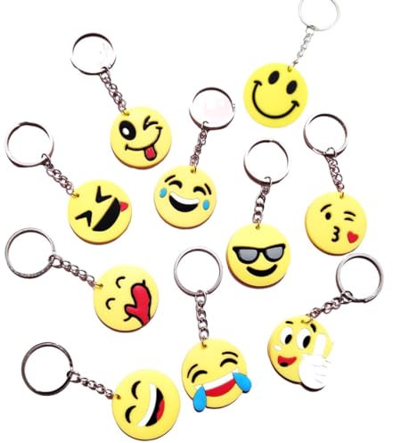 OQKAHIV Lot de 10 porte-clés émoticônes pour enfants - Idéal pour décorer à Noël et pour offrir en petit cadeau d'anniversaire ou de remerciement, Parfait pour les cadeaux de fêtes pour enfants à Noël