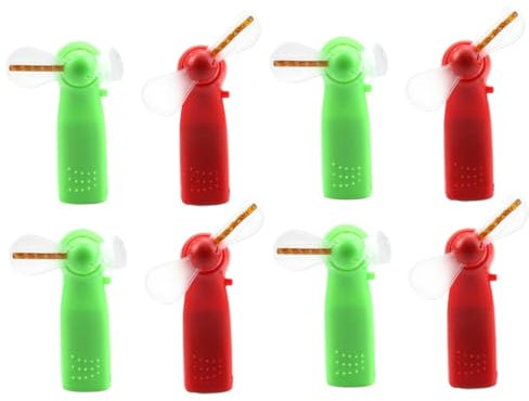 SHOWERORO 8pezzi Ventilatore Mini Portatile Led Colorato Con Design Glowing Per Ufficio e Casa Sicuro Per Batteria Colore Casuale