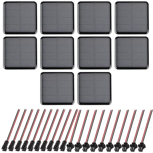 GTIWUNG 10 Piezas 2V 50X50mm Micro Mini Células de Panel Solar,Mini Placas Solares para Energía de Energía Solar,Hogar DIY,Proyectos Científicos-Juguetes-Cargador de Batería