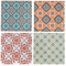 Set 4 Mattonella decorativa 20x20 cm, in ceramica, fondo in sughero, Valladolid