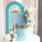 LaVenty Rainbow Macaron Ball Kuchen dekoration Blaue Regenbogenkugel Kuchendekoration Bunte Regenbogenkugel Kuchendekoration Pastellfarben Kugeln Cupcake Toppers für Geburtstag Babyparty