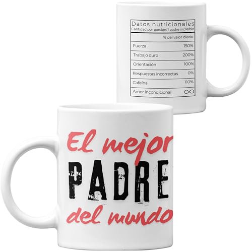 Quodelo Taza Papá - Un regalo para papá en Navidad o Reyes donde resaltes las cualidades de un padre increíble - Tazas para el día del padre - Regalos originales para papá