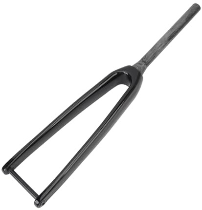 Srliya Fourche de Route 1-1/8 Fourche Avant de Cyclisme sur Route 3K T800 en Fibre de Carbone 100x12 Mm Axe Traversant 1-1/8 Pouces de Diamètre 45 Mm de Décalage Fourche Avant de Frein